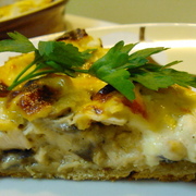 Тарт с курицей и грибами.
