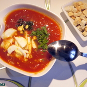 Легкий зимний томатный супчик с яйцом