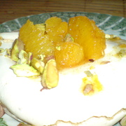 Кольцо-безе с карамелизированными и фламбированными апельсинами