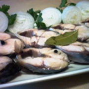 Ужин в пост - картошечка банкетная+экспресс-маринованная скумбрия