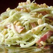 Салат из редьки, соленых огурцов и ветчины с кедровыми орехами от Константина Ивлева