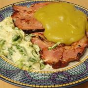 Ветчина с Гороховым Пудингом и Соусом с Кинзой ! ! !