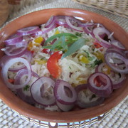 Салат из черной редьки с болгарским перцем.