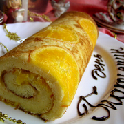 Цитрусовый бисквитный рулет
