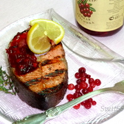 Форель на гриле " Карельские мотивы" с брусничным джемом