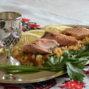 Пивной рис с запеченной рыбкой