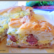 Заливной пирог с тефтелями.