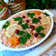 Заливное из рыбы, "Розовое на белом" (дуэль,Прошлое:Варим)