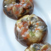 Заливные рыбные фрикадельки с соевым соусом