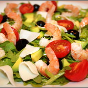 Салат с рукколой и креветками (вариант)