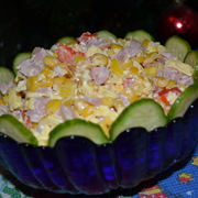 Салат с яичными блинчиками