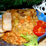Тушеная фасоль со свиными ребрами