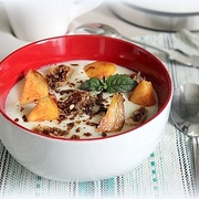 Манная каша с инжиром и инжирным нектарином