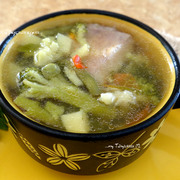 Детский суп с морским языком и овощами