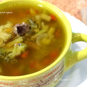 Гороховый супчик с печенью и брокколи (детское меню, мультиварка)