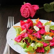 Салат с пастой Фарфалле с овощами и сыром