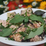 Быстрая закуска из баклажан со сметаной, творогом и чесноком в СВЧ