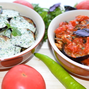 Баклажаны с помидорами и с мацони