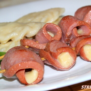 Шашлычки для детского праздника из сарделек с сыром (Тест-драйв с ТМ "Окраина")