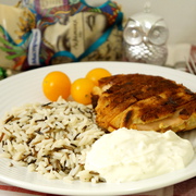 Шницель по-министерски с рисом Акватика микс