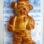 Сладкий пирог с творогом на полдник для детей  "Медвежонок Рося"