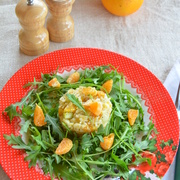 Рисовый салат с печеной тыквой и мандаринами