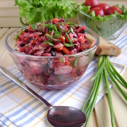 Винегрет с грибами и фасолью