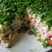 Слоеный салат с сельдью