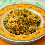 Плов из булгура с фаршем и курагой (в мультиварке)