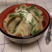 Вареники с фасолью, грибами и гусиными сердечками