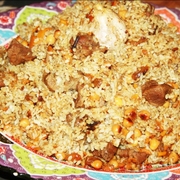 Плов «Самарканд» в казане на мангале