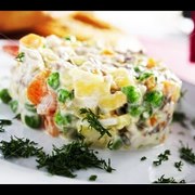 Салат "Оливье" с куриным филе