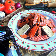 Красный рис со свёклой,сыром и рыбой