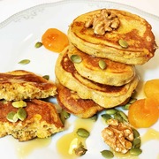 Оладушки К ЗАВТРАКУ Тыквенные с Цельнозерновой Мукой и Курагой.