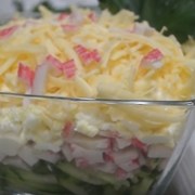 Крабовый слоеный салат