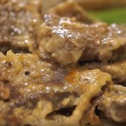 Печень говяжья томленная в сливках.