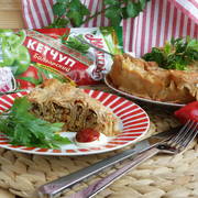 Лучший блинный пирог с мясной начинкой и кетчупом «МахеевЪ».