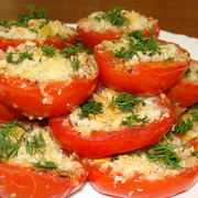 Закусочные помидоры с итальянским акцентом. С хлебом и сыром.