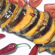 Запечённая тыква с баклажанами. Еда для веганов