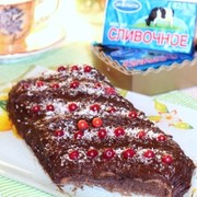 Сливочно-шоколадный кекс на кефире