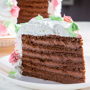 Бесподобный Шоколадный песочный торт со Сметанным кремом. Украшение торта белково заварным кремом