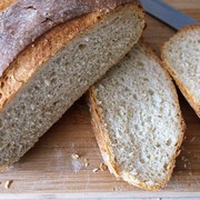 ХЛЕБ домашний серый из трех сортов муки.
