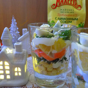 Крабовый салат с апельсином.