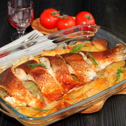 Карп с картофелем под масляной корочкой