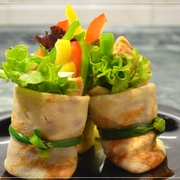 Рулетики из блинов с куриным филе