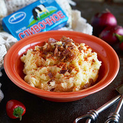 Сливочное пюре с чесноком и луком