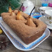 Шоколадный кекс с грушей