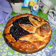 Ватрушка с козьим творогом и черникой