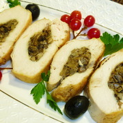Куриное филе, фаршированное грибами