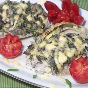 Кусочки капусты с грибами. В духовке